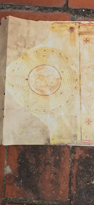Mapa y texto histórico Cristóbal Colón