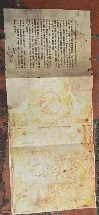 Mapa y texto histórico Cristóbal Colón