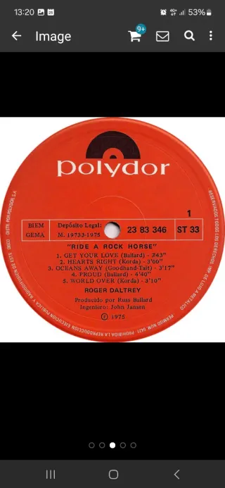 Vinilo Roger Daltrey - Ride A Rock Horse