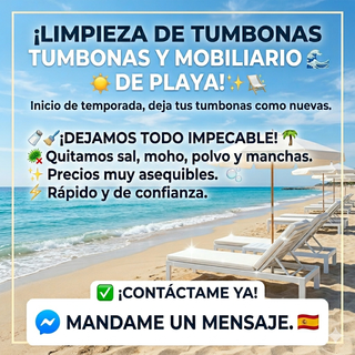 Limpieza profesional de tumbonas de playa