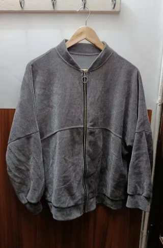 Chaqueta Bomber Gris Talla L/XL