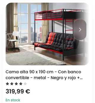 Litera convertible con sofá cama