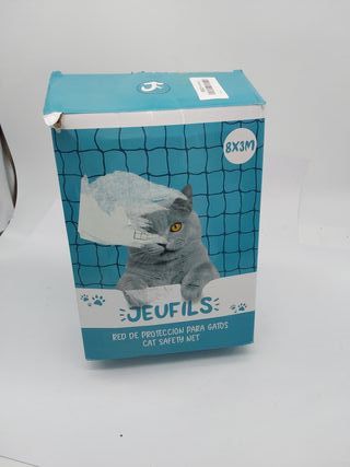 Jeufils Red para Gatos Terraza (8x3m) | Red Gatos, Incluye Set de Fijación, Manual de Instrucciones - Red Gatos terraza (Color