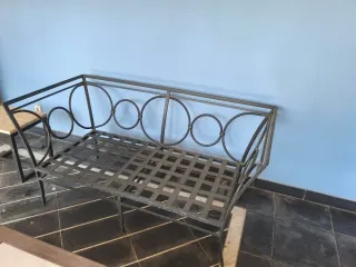 Mobiliario de piscina metálicgalbanicado gris oscu