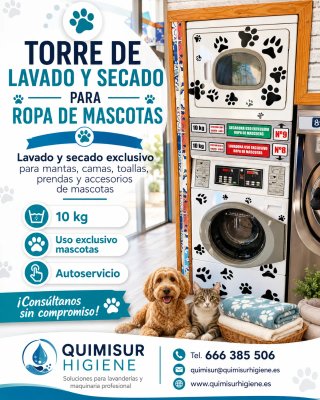 Torre Lavadora/Secadora Ropa Mascotas