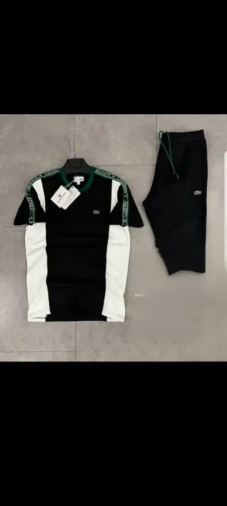 Set Sportivo Lacoste Nero e Bianco