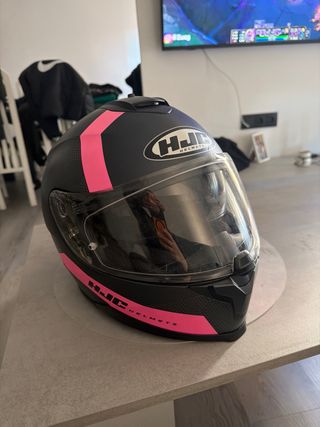 Casco HJC Negro y Rosa
