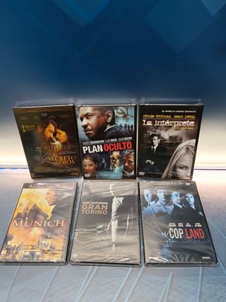 6 películas DVD, suspense, Plan oculto, La interprete, Cop Land, Munich y mas