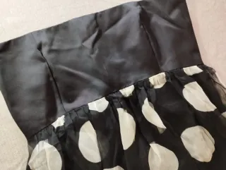 Vestido vintage negro lunares palabra de honor