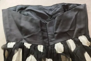 Vestido vintage negro lunares palabra de honor