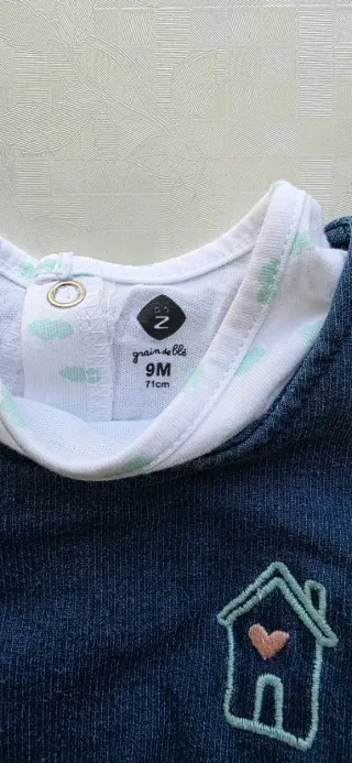 Abito bimba jeans con maglia fantasia