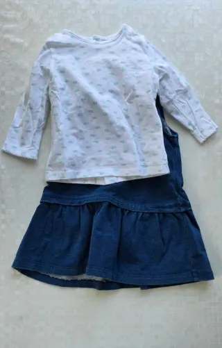 Abito bimba jeans con maglia fantasia