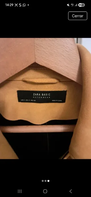 Chaqueta Zara antelina amarilla