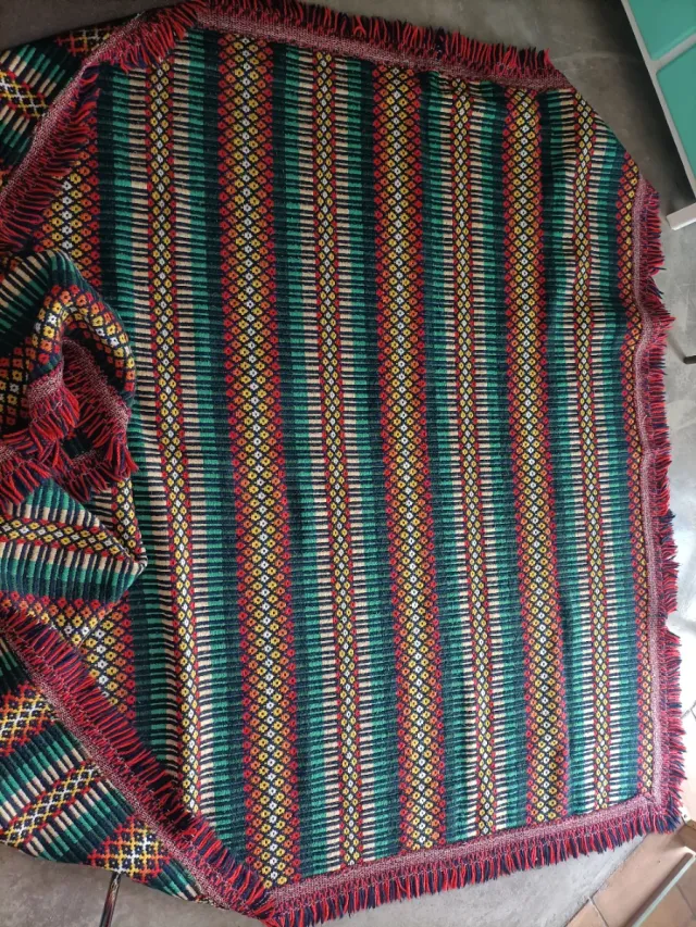 Manta artesanal vintage multicolor