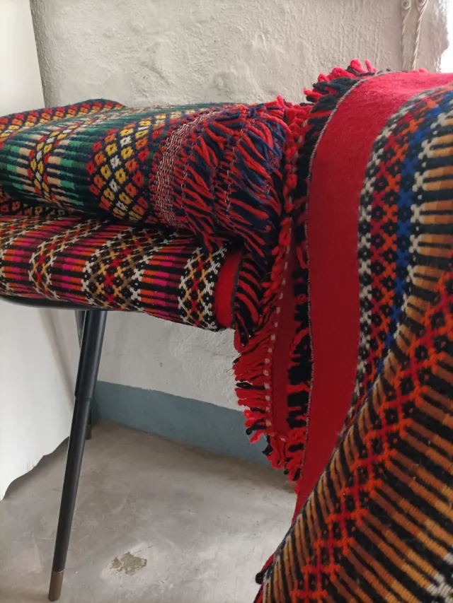 Manta artesanal vintage multicolor