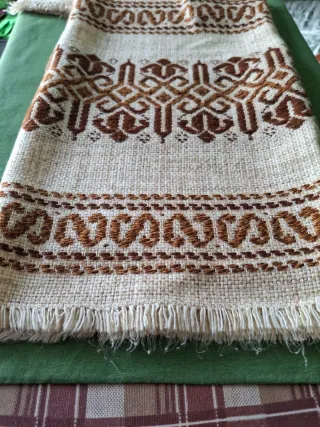Due Runner da tavola vintage beige e marrone