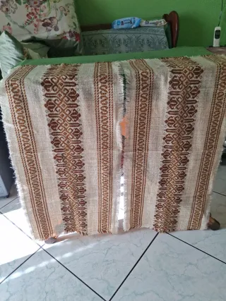 Due Runner da tavola vintage beige e marrone