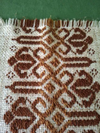 Due Runner da tavola vintage beige e marrone