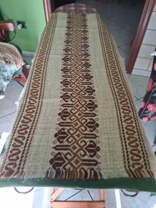 Due Runner da tavola vintage beige e marrone