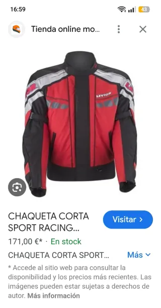 Chaqueta Moto Levior Talla XXL
