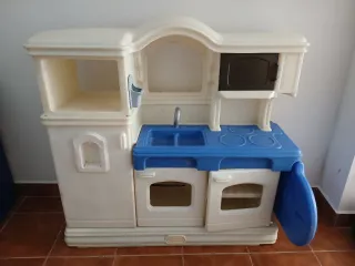 Cocina de Juguete Plástico Beige y Azul