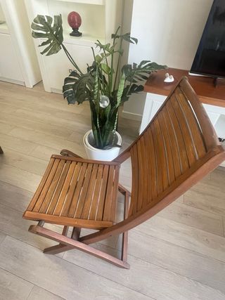 Mesa de madera teka + 2 sillas
