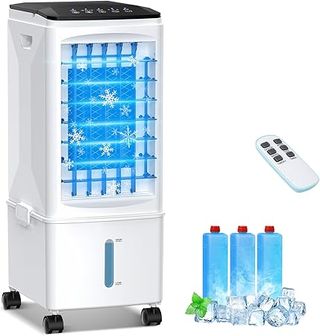 Aire Acondicionado Portátil, 3 en 1 Enfriador de Aire Evaporativo, Humidificador, Ventilador, 3 Velocidades, 9.5 L Tanque de Agu