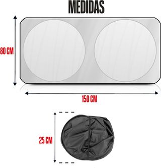 Parasol Delantero Plegable Plata 150 x 80 cm. Prot