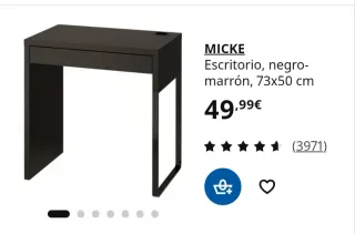 Escritorio Ikea Micke negro-marrón