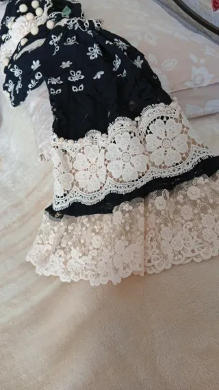 Completo black and White top crop e pantaloni pizz