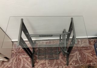 Mesa Máquina Coser Singer Cristal y Metal