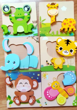 Puzzle Madera Animales Divertido y Bonito
