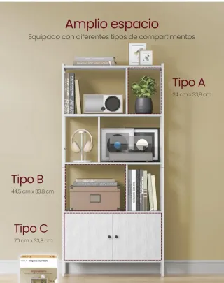 Estantería VASAGLE 4 Niveles Beige