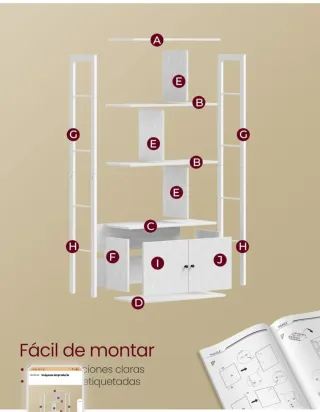 Estantería VASAGLE 4 Niveles Beige