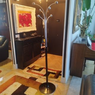 Perchero pie Vintage Space Age Negro/Plata 1,76 cm