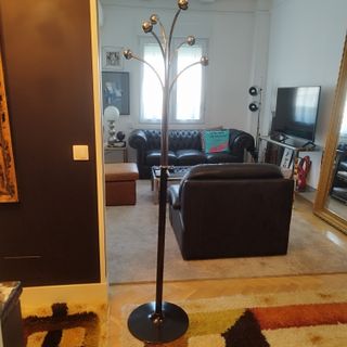 Perchero pie Vintage Space Age Negro/Plata 1,76 cm