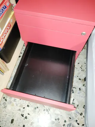 Cajonera metálica roja