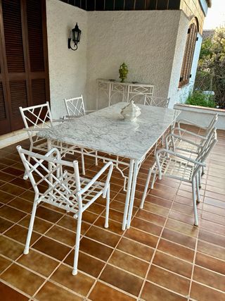 Mesa, 6 Sillas y mueble para terraza Exterior