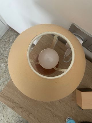 2 Lámparas Mesita Noche Madera