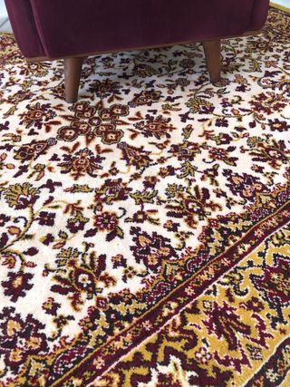 Alfombra de lana 100% vintage antigua