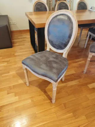 Sillas Maisons du Monde madera y cuero