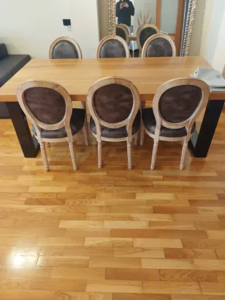 Sillas Maisons du Monde madera y cuero