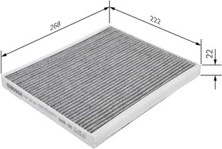 Bosch R2537 Filtro de Habitáculo de Carbón Activo