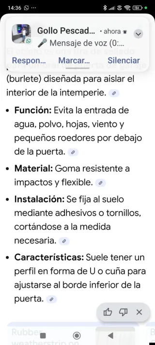 Tira de goma para garaje