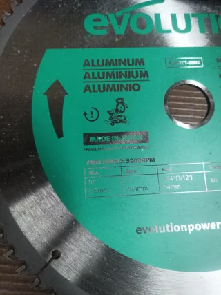 Hoja Sierra Circular Evolution 255mm Aluminio