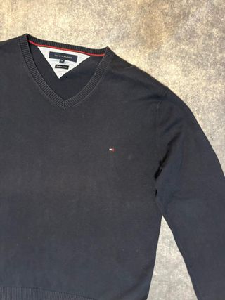 Jersey Tommy Hilfiger V-Neck Algodón Negro