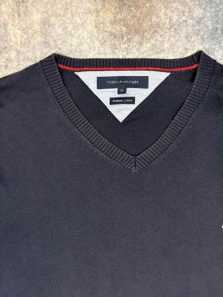 Jersey Tommy Hilfiger V-Neck Algodón Negro
