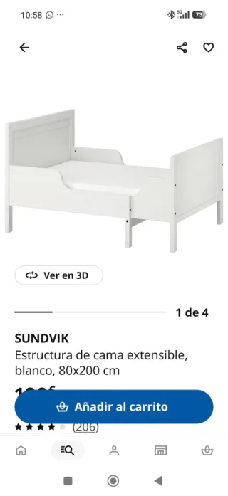 Cama extensible infantil IKEA SUNDVIK
