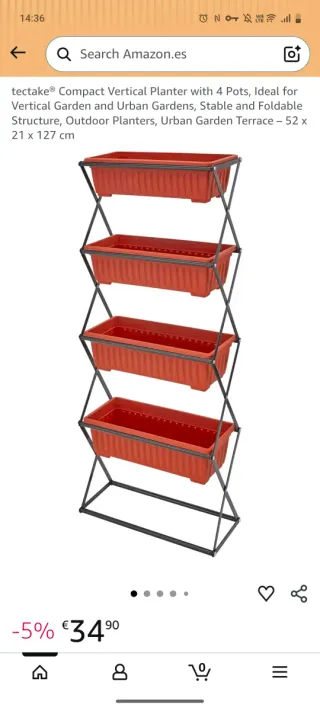 Soporte Vertical de macetas  tectake 4.son macetas