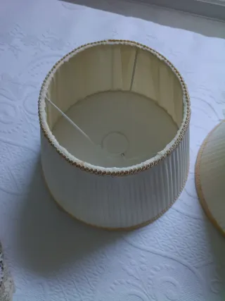 Pantallas de lámpara plisadas tela beige